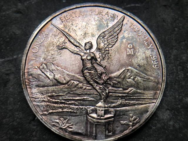 1998 Mexico - Libertad - 1 oz silver....voor verzamelaars, Postzegels en Munten, Munten | Amerika, Losse munt, Noord-Amerika, Zilver
