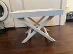 Wit, houten bijzettafel., Ophalen, Minder dan 45 cm, 55 tot 75 cm, Zo goed als nieuw