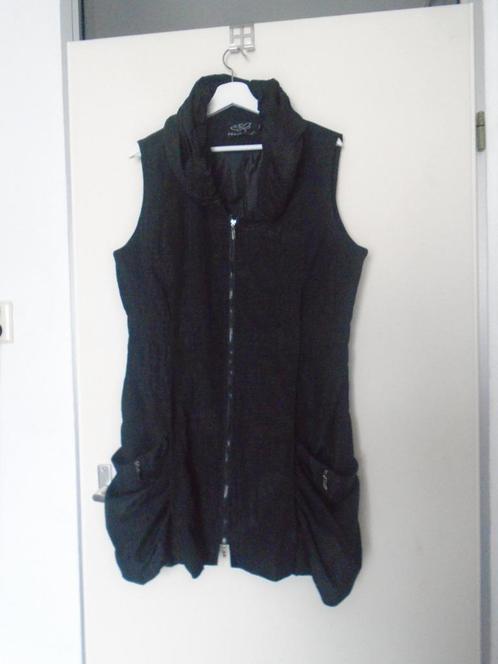 Franstyle Aparte Zwarte Vest Jas Jurk maat 48 ZGAN, Kleding | Dames, Truien en Vesten, Zo goed als nieuw, Maat 46/48 (XL) of groter