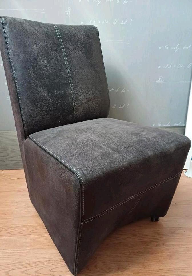 Berkvens Eetkamerstoelen Nubukleder (6 stuks), Huis en Inrichting, Stoelen, Vijf, Zes of meer stoelen, Ophalen