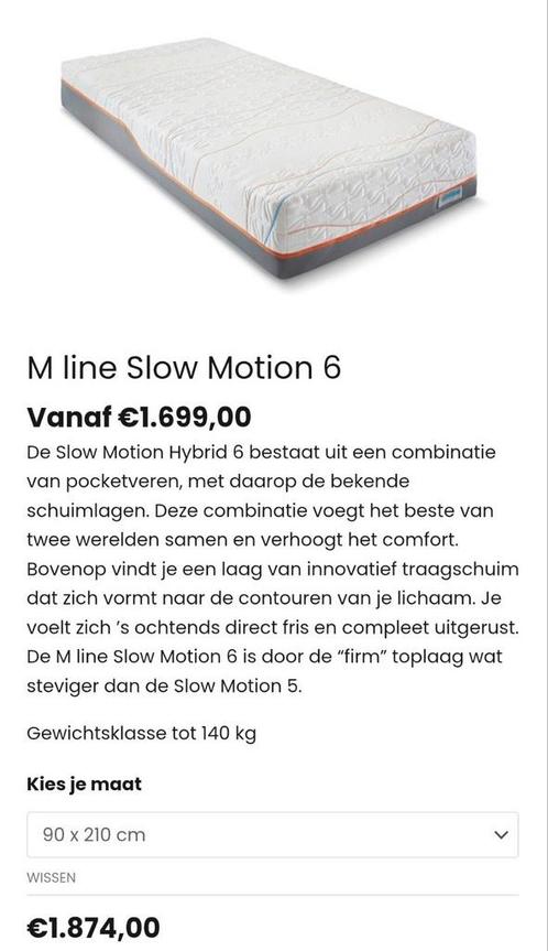 Mline matras slow motion 6 90x210, Huis en Inrichting, Slaapkamer | Matrassen en Bedbodems, Zo goed als nieuw, Matras, 90 cm, 200 cm