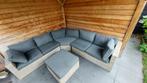 Ibiza loungeset met tafel en bijpassende kussens., Tuin en Terras, Tuinbanken, Ophalen, Gebruikt, Kunststof