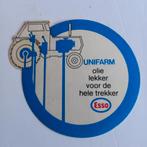 Sticker. ESSO.  UNIFARM OLIE LEKKER VOOR DE HELE TREKKER., Verzamelen, Ophalen of Verzenden, Zo goed als nieuw, Overige typen