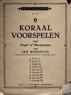 9 Koraalvoorspelen voor Orgel - Jan Bonefaas, Ophalen of Verzenden