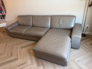 IKEA KIVIK 4-zits Leren Hoekbank Beige beschikbaar voor biedingen