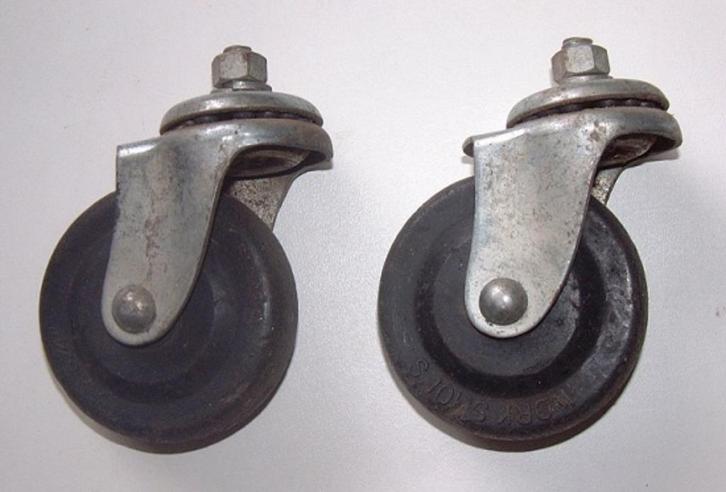 Zwenkwielen wiel Diameter 7 cm Type Work Shops 2 Stuks, Doe-het-zelf en Verbouw, Zwenkwielen, Gebruikt, Ophalen