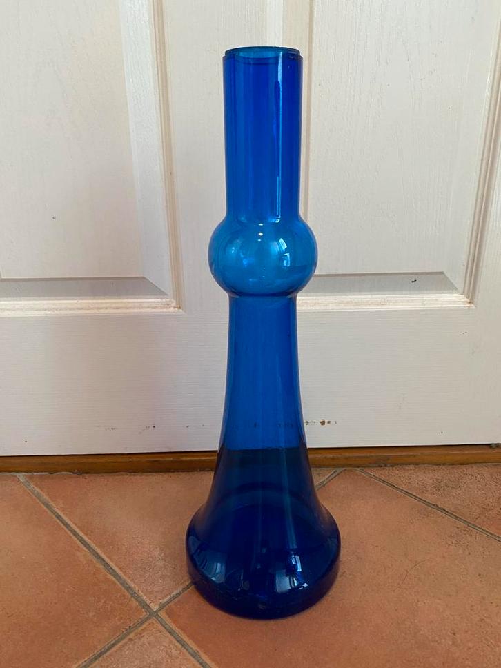 Raak Nanny Still Lampvoet - Blauw Glas Space Age, Huis en Inrichting, Woonaccessoires | Vazen, Gebruikt, Blauw, 50 tot 75 cm, Glas