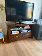 Tv meubel - hout met 2 opberglades, Ophalen, Gebruikt, 100 tot 150 cm, Minder dan 100 cm