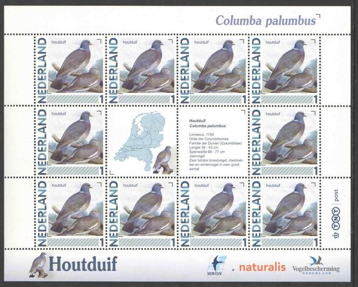 Postzegels Vogels in Nederland: Houtduif, Postzegels en Munten, Postzegels | Nederland, Postfris, Na 1940, Ophalen of Verzenden