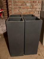 4 grijze plastic plantenbakken, Ophalen, Kunststof, Gebruikt, Minder dan 60 cm