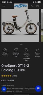 OneSport OT16-2 Vouwfiets - Zo Goed Als Nieuw, Overige merken, 14 tot 16 inch, Versnellingen, Ophalen of Verzenden
