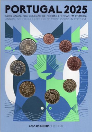 FDC set Portugal 2025 - 1 cent t/m 2 euro - Blister beschikbaar voor biedingen