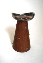 vintage scandinavie kandelaar Jensen teak verzilverd COH, Ophalen of Verzenden, Zilver