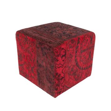 Louis de Poortere Vintage Cube poef Red