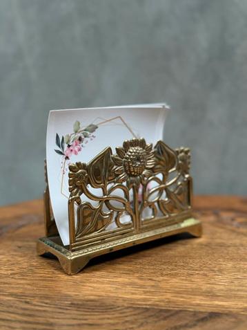 Art Nouveau messing kaartenhouder/servettenhouder beschikbaar voor biedingen