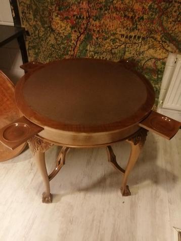 UNIEKE ANTIEKE BRIDGE KAART SPEEL TAFEL UITDRAAIBAAR 80 CM beschikbaar voor biedingen