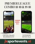 Premier League combo, 100% officiële tickets JK Sport Events, Tickets en Kaartjes, Losse kaart, Twee personen, Buitenland