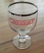 Chimay bierglas op voet met zilverkleurige rand, Verzamelen, Biermerken, Ophalen, Zo goed als nieuw, Glas of Glazen, Overige merken