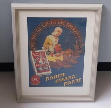 Nostalgische reclame prent, Douwe Egberts Koffie ingelijst beschikbaar voor biedingen