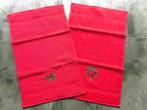 2x (kerst) handdoek 30x50 - rood- 100% katoen, Ophalen, Nieuw, Rood, Theedoek of Handdoek