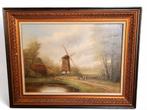 Groot schilderij Jo Vergeer (1894-1969) landschapsgezicht, Ophalen of Verzenden