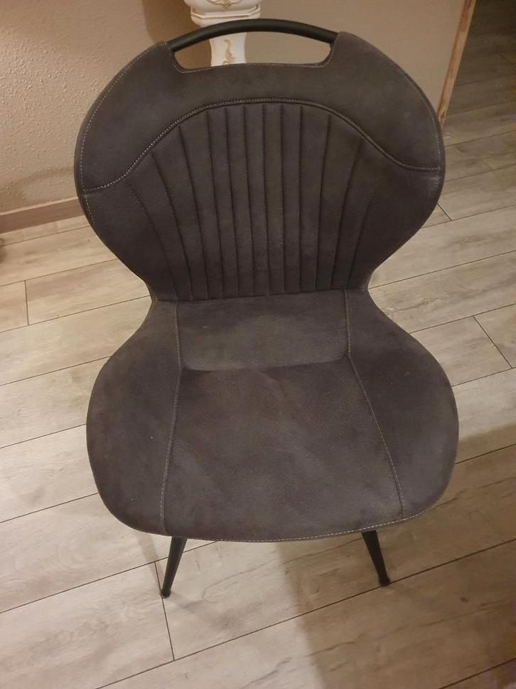 Nog 2 Antracietgrijze Stoelen - Profijt Meubel Sale, Huis en Inrichting, Stoelen, Gebruikt, Vier, Metaal, Stof, Grijs, Ophalen of Verzenden
