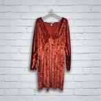 Asos Jurk Maat 48 Oranje Velours Mini V-hals Batwing, Maat 46/48 (XL) of groter, Oranje, Knielengte, Asos