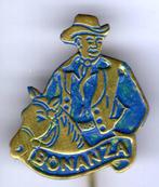 Bonanza Ben blauw op koper TV/stripfiguur speldje ( R_063 ), Verzamelen, Speldjes, Pins en Buttons, Verzenden, Zo goed als nieuw
