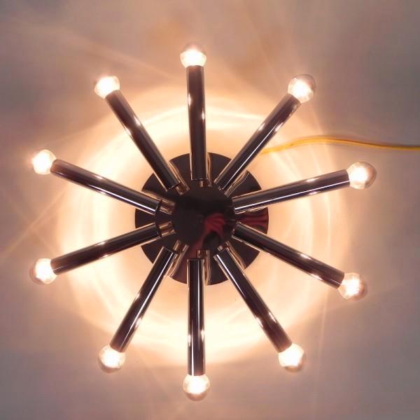 Verchroomde Sciolari plafondlamp met 10 lichtpunten, Huis en Inrichting, Lampen | Plafondlampen, Zo goed als nieuw, Ophalen of Verzenden
