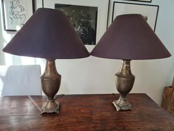 Set van 2 Schemerlampen zwart, antiek-zilver beschikbaar voor biedingen