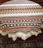 Vintage/retro wollen tafelkleed rond crème, bruin klassiek, Huis en Inrichting, Stoffering | Tapijten en Kleden, Crème, Vintage / klassiek