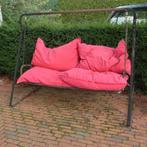 Schommelbank metaal zwart met losse kussens 198 cm breed, Ophalen, Gebruikt, Metaal, Schommelbank