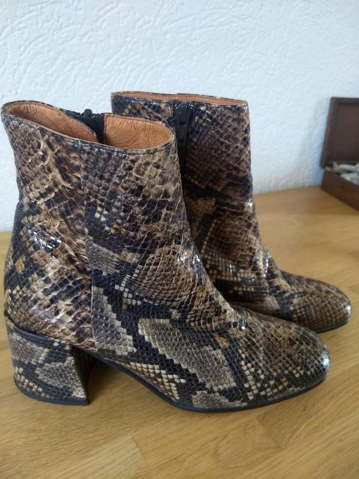 Via Vai, enkellaarsjes, mt 37, bruin slangenprint,, Kleding | Dames, Schoenen, Zo goed als nieuw, Lage of Enkellaarzen, Bruin