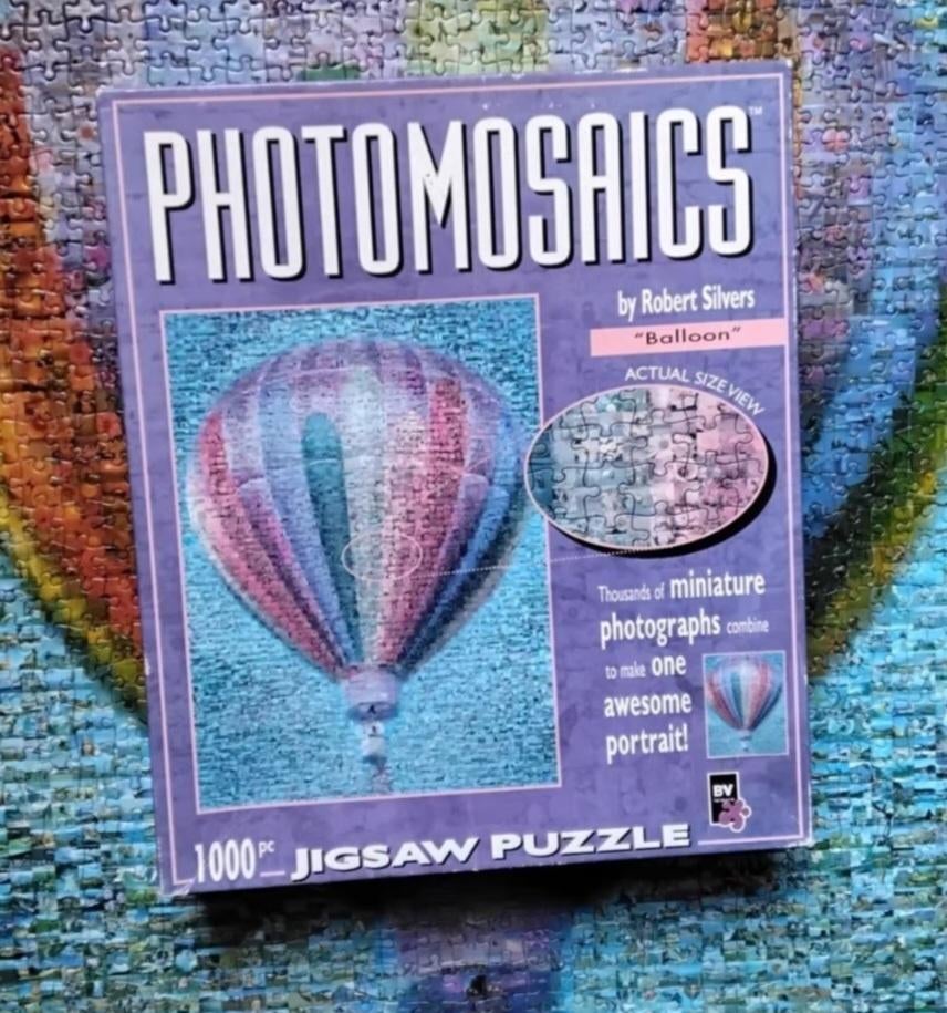 Jigsaw puzzel photomosaics by Robert Silvers 'balloon', Ophalen, 500 t/m 1500 stukjes, Zo goed als nieuw, Legpuzzel