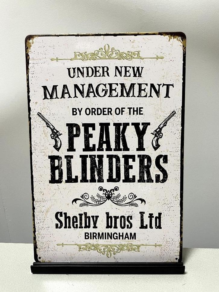 Peaky Blinders new management reclamebord/wandbord, Verzamelen, Merken en Reclamevoorwerpen, Reclamebord, Ophalen of Verzenden