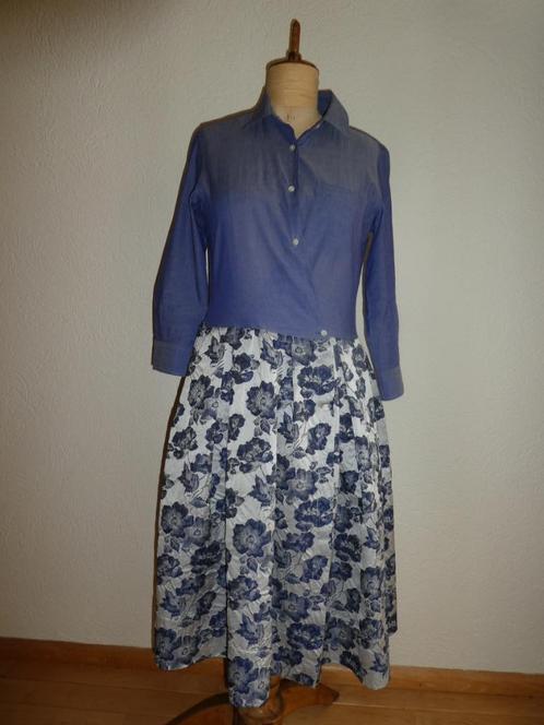 Sara Roka midi jurk maat 36 lavendelblauw grijsblauwe bloem, Kleding | Dames, Jurken, Zo goed als nieuw, Maat 36 (S), Blauw, Onder de knie