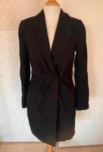 Zwarte overslag trenchcoat H&M, 36, Kleding | Dames, Ophalen of Verzenden, Zo goed als nieuw, Maat 36 (S), Zwart