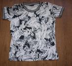 Zwart Wit T-Shirt met Bladprint NED (M), Maat 38/40 (M), Wit, Ophalen of Verzenden, Korte mouw