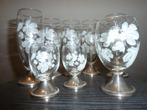 Drinkglazen op verzilverde voet, Glas of Glazen, Kristal, Verzilverd, Ophalen of Verzenden