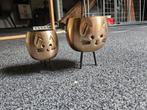 Schattige kat bloempotjes - set van 2, Overige materialen, Overige kleuren, Ophalen of Verzenden, Zo goed als nieuw