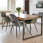 Solid teak wood dining table, Ophalen, Teakhout, Modern industrial, 50 tot 100 cm