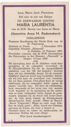 zr. Jacomina Rademakers 1874 Venlo + 1934 Gemert, 79 jaar, Verzenden