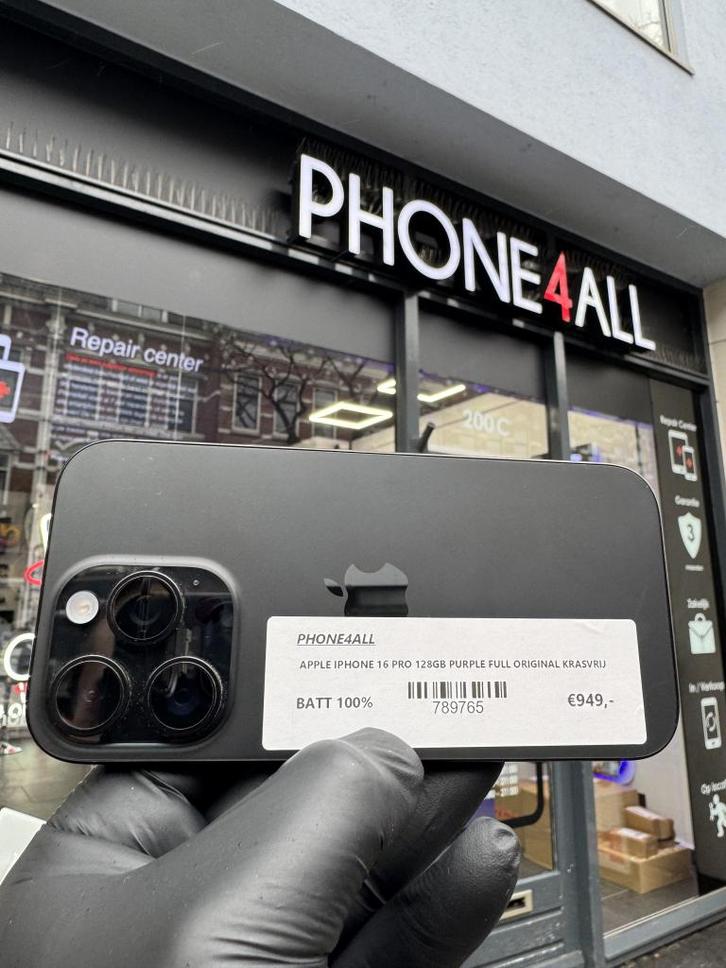 APPLE IPHONE 16 PRO 128GB BLACK, Telecommunicatie, Mobiele telefoons | Apple iPhone, Nieuw, Zonder abonnement, Zonder simlock