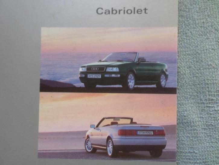 Audi Cabrio 1.8 & 1.9 TDI & 2.6 & 2.8 map met 2 Brochures, Boeken, Auto's | Folders en Tijdschriften, Zo goed als nieuw, Audi