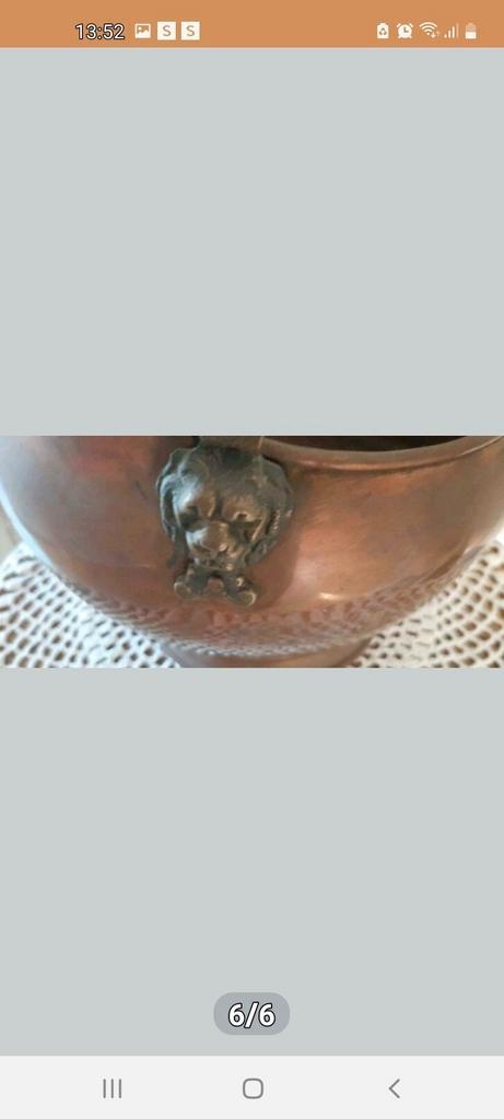 Antieke koperen kolenkit met bronzen details, Antiek en Kunst, Antiek | Koper en Brons, Koper, Ophalen of Verzenden