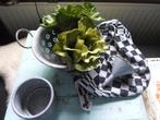 EMAILLE GRIJS GEWOLKT  SETJE VAN 3..........VOOR 15,00 EURO, Ophalen of Verzenden