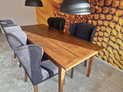 Eettafel (eventueel met 4 stoelen), Huis en Inrichting, Tafels | Eettafels, Gebruikt, 50 tot 100 cm, 200 cm of meer, Vijf personen of meer