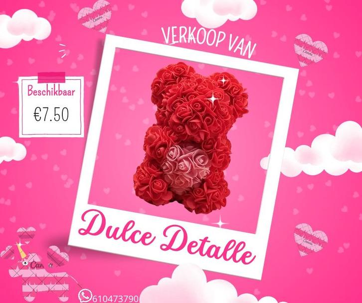 Rozenbeer - Perfect cadeau voor Valentijnsdag!, Hobby en Vrije tijd, Feestartikelen, Nieuw, Valentijn of Romantisch, Ophalen of Verzenden