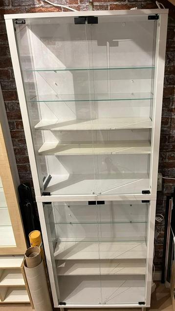 VCM Wandvitrine Vitrinekast Udina Wit (twee stuks) beschikbaar voor biedingen