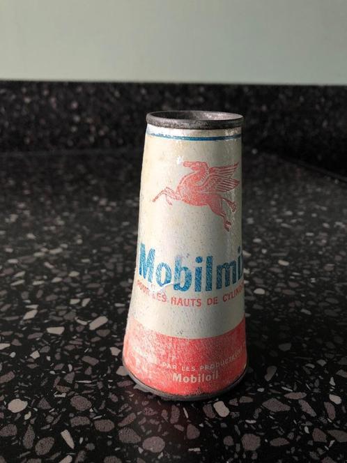 Zeldzaam conisch MOBILOIL MobilMix blik., Verzamelen, Merken en Reclamevoorwerpen, Gebruikt, Overige typen, Ophalen of Verzenden